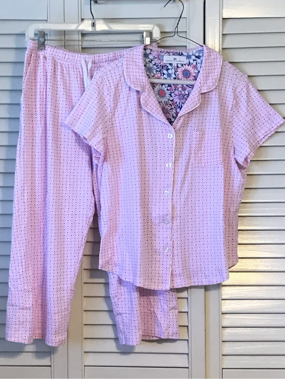 Karen Neuburger Pink Polka Dot Short Sleeve Pajama Set